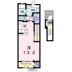 古国府駅 徒歩4分 2階の物件間取画像